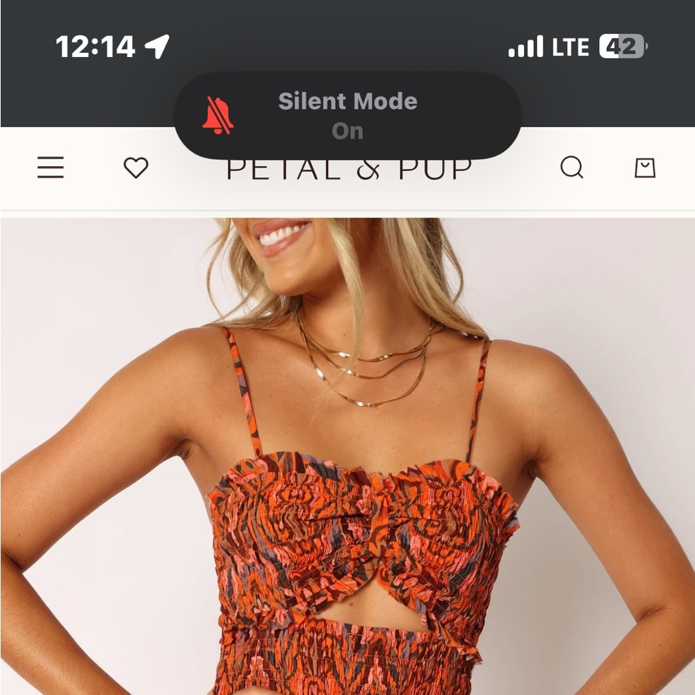 Vibrant Orange Patterned Dress - image 1
